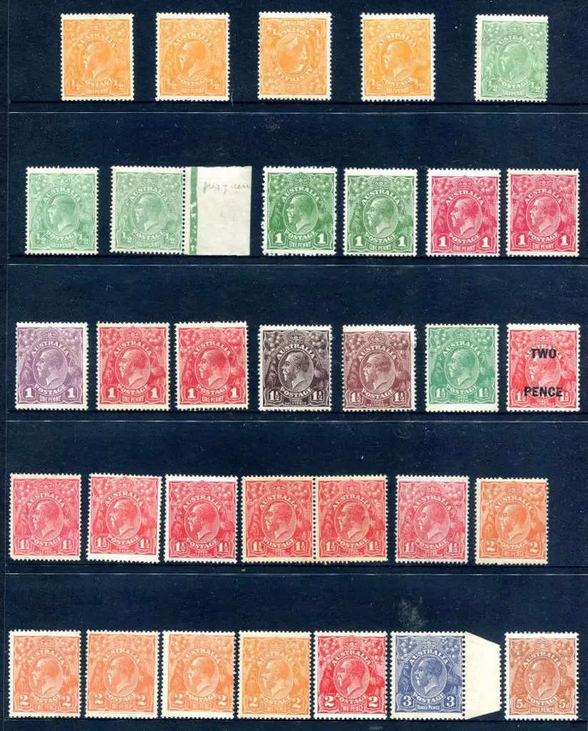 KGV MUH/MLH selection noting ½d orange single ... Image 1++