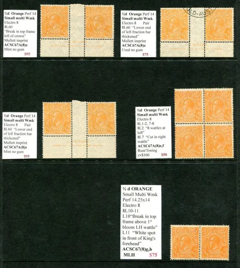 KGV ½d orange single wmk shades MUH, MLH & used ... Image 1++