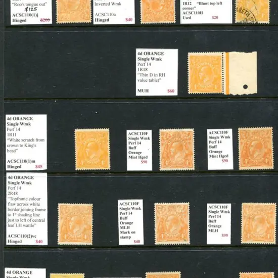 KGV 4d orange shades MUH, MLH & used plus 10 ...