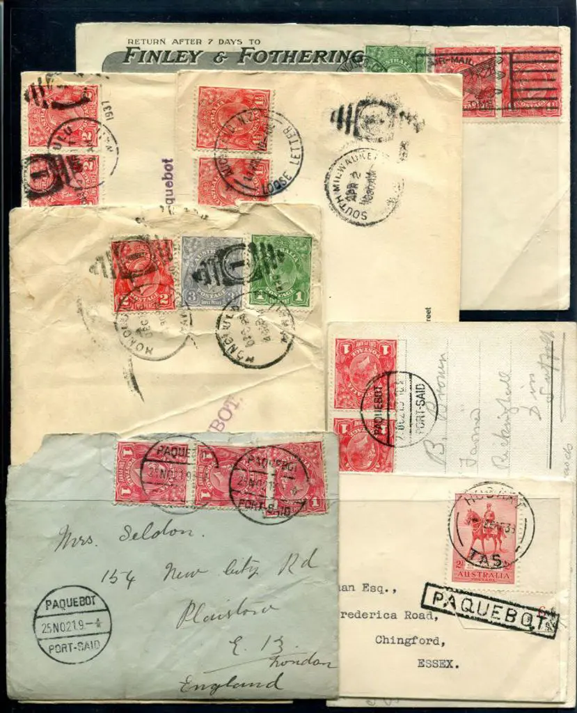 1907-1937 group of cards & covers with Paquebot ... Image 1++