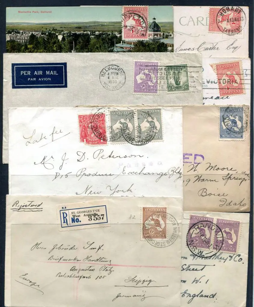 1918-1938 postcards & covers with ½d to 9d ... Image 1++