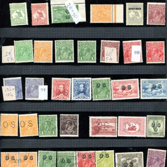 1927-1965 MUH/MLH in Hawid strips on black leaves ...