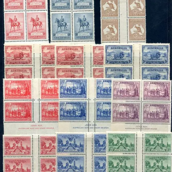 1929-1937 Ash imprint blocks with nearly all MUH ...