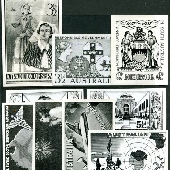 1955-1958 group of b&w photo enlargements of ...