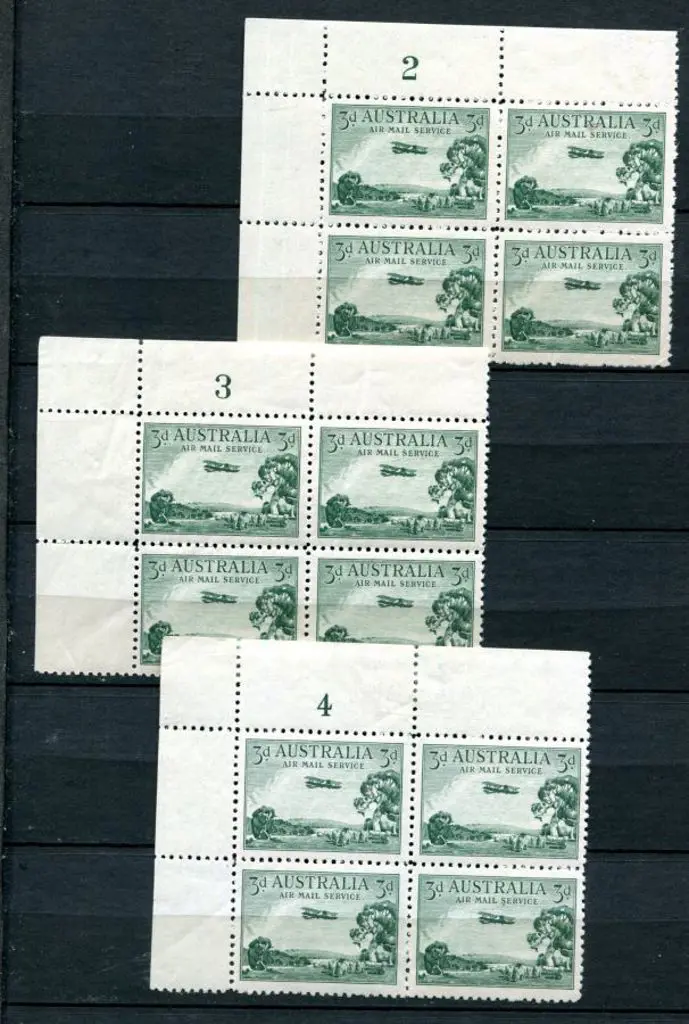 Plate Blocks Incls nos. 2, 3 & 4 blocks of 4 of ... Image 1++