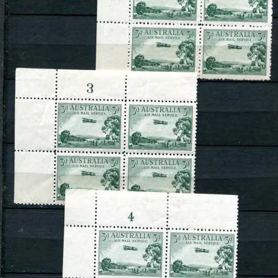 Plate Blocks Incls nos. 2, 3 & 4 blocks of 4 of ...