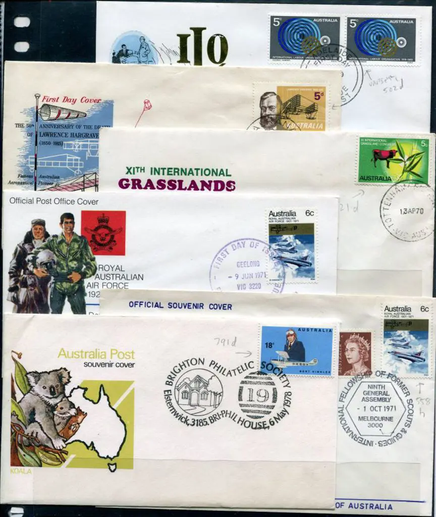 Varieties Listed varieties on FDC's incl 1970 Cook ... Image 1++