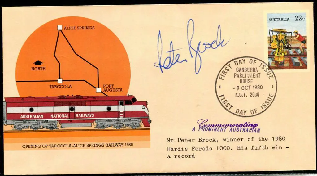Brock, Peter 1980 signed PSE pmkd Canberra ... Image 1++
