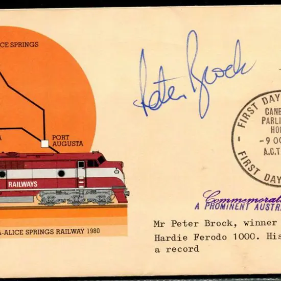 Brock, Peter 1980 signed PSE pmkd Canberra ...