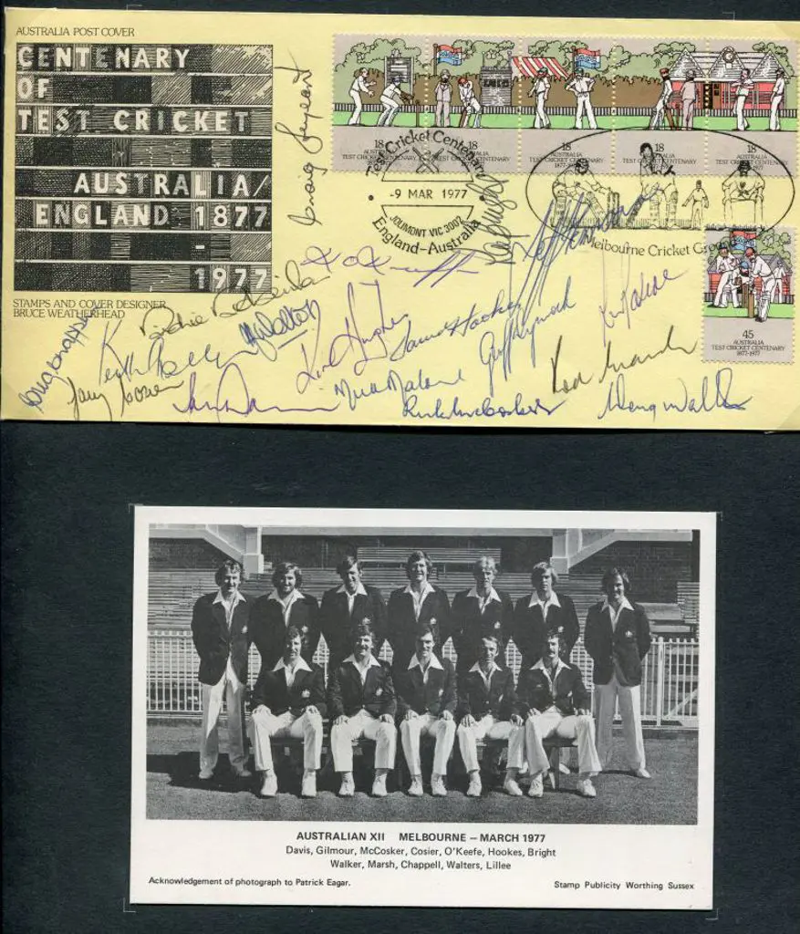 1977 Australian Test Cricket Centenary signed FDC ... Image 1++