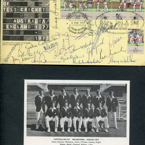1977 Australian Test Cricket Centenary signed FDC ...