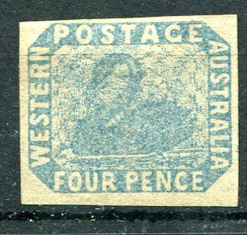1854 4d pale blue 4 margin imperf. Unused without ... Image 1++