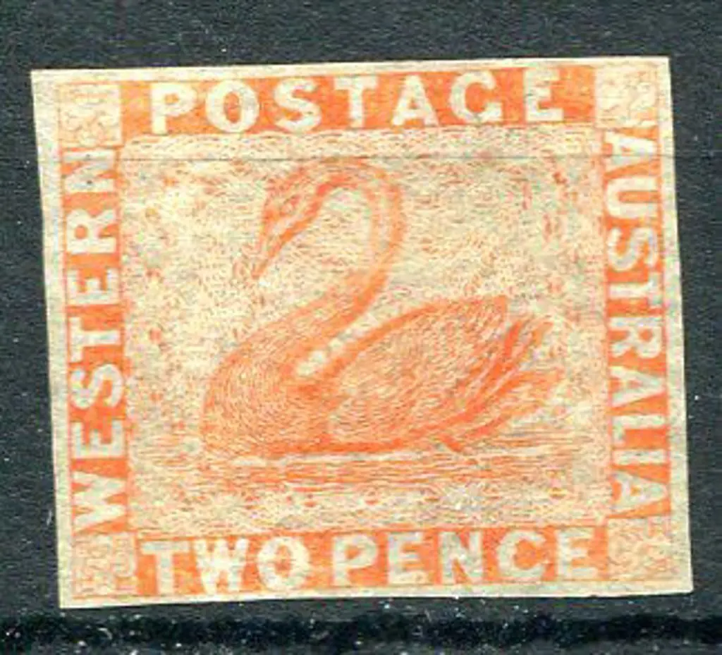 1860 2d orange-vermilion imperf. Unused without ... Image 1++