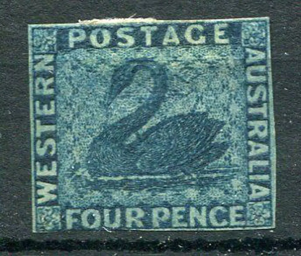 1864 4d blue. Unused without gum. 3 margins & just ... Image 1++