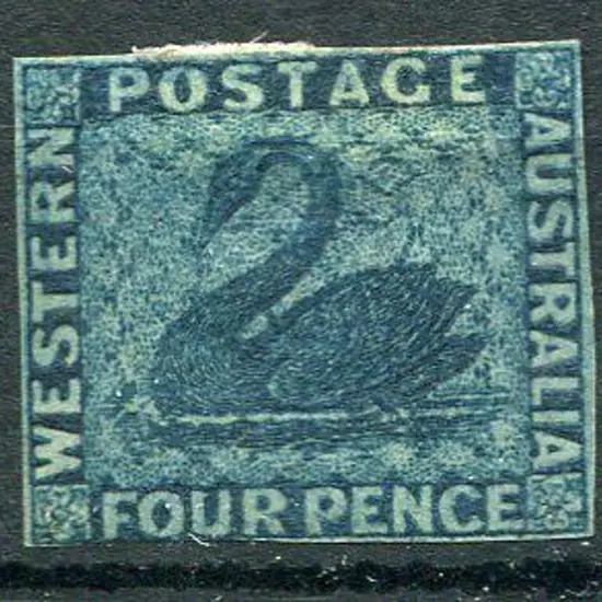 1864 4d blue. Unused without gum. 3 margins & just ...