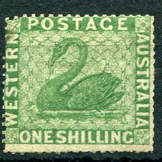 1861 1/- yellow-green intermediate perf 14-16. MLH ...