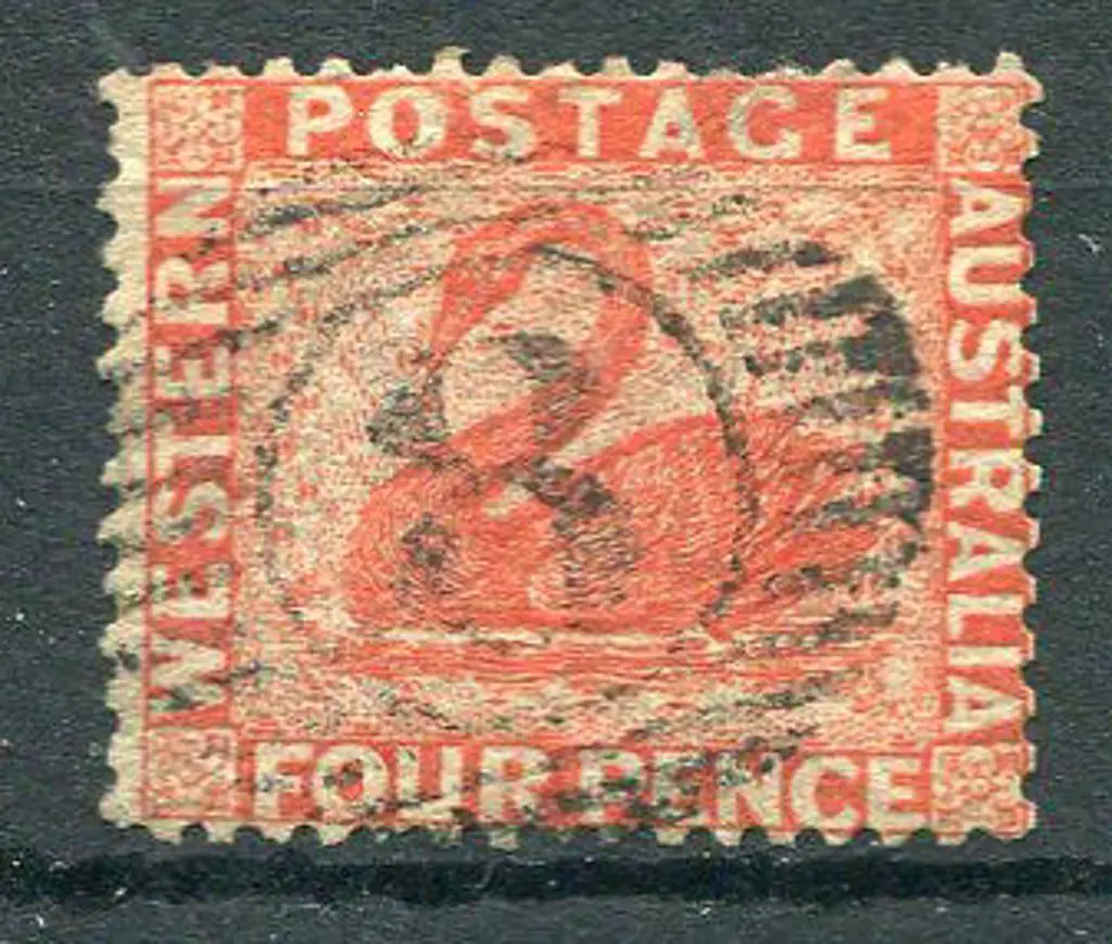 1861 4d vermilion, perf 14, fine used with BN "8" ... Image 1++