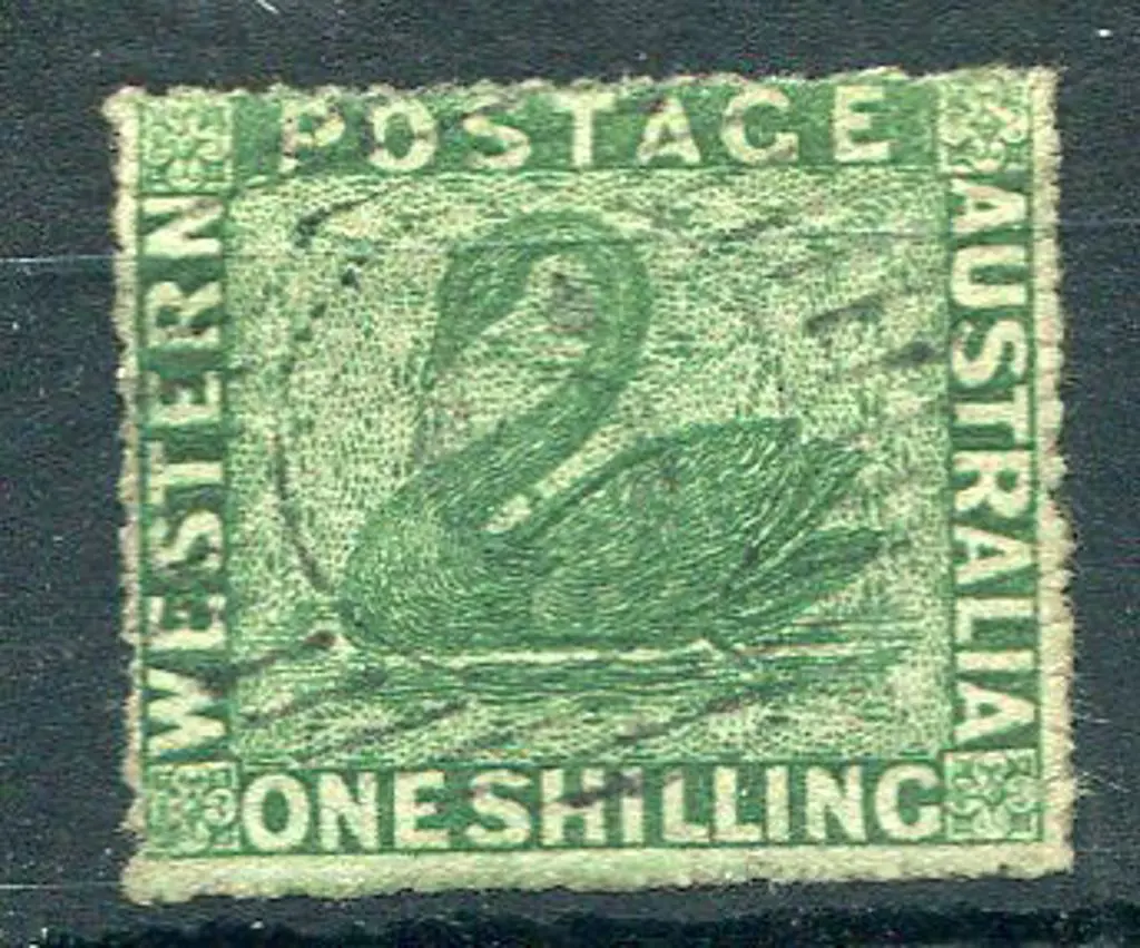 1861 1/- deep green very rough perf 14-16. Fine ... Image 1++