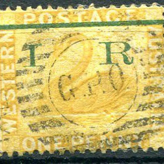 1879 1d yellow-ochre, wmk crown CC perf 14, ovptd ...