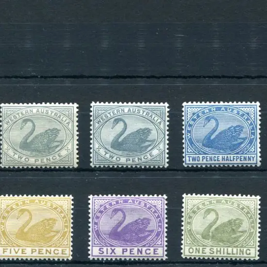 1885/93 ½d to 1/- swans set of 11 missing only ½d ...