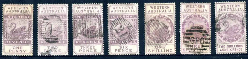 1893 1d to 1/- Internal Revenues with CA/Crown ... Image 1++