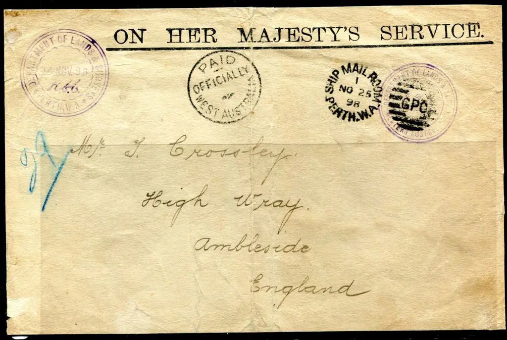 1898 (24th Nov) large OHMS cover front addressed ... Image 1++