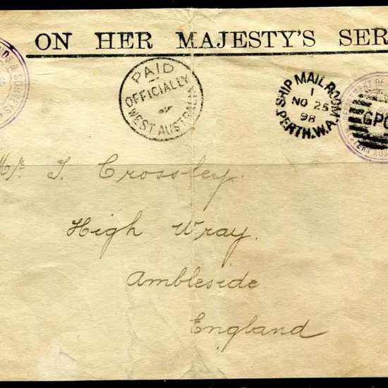 1898 (24th Nov) large OHMS cover front addressed ...