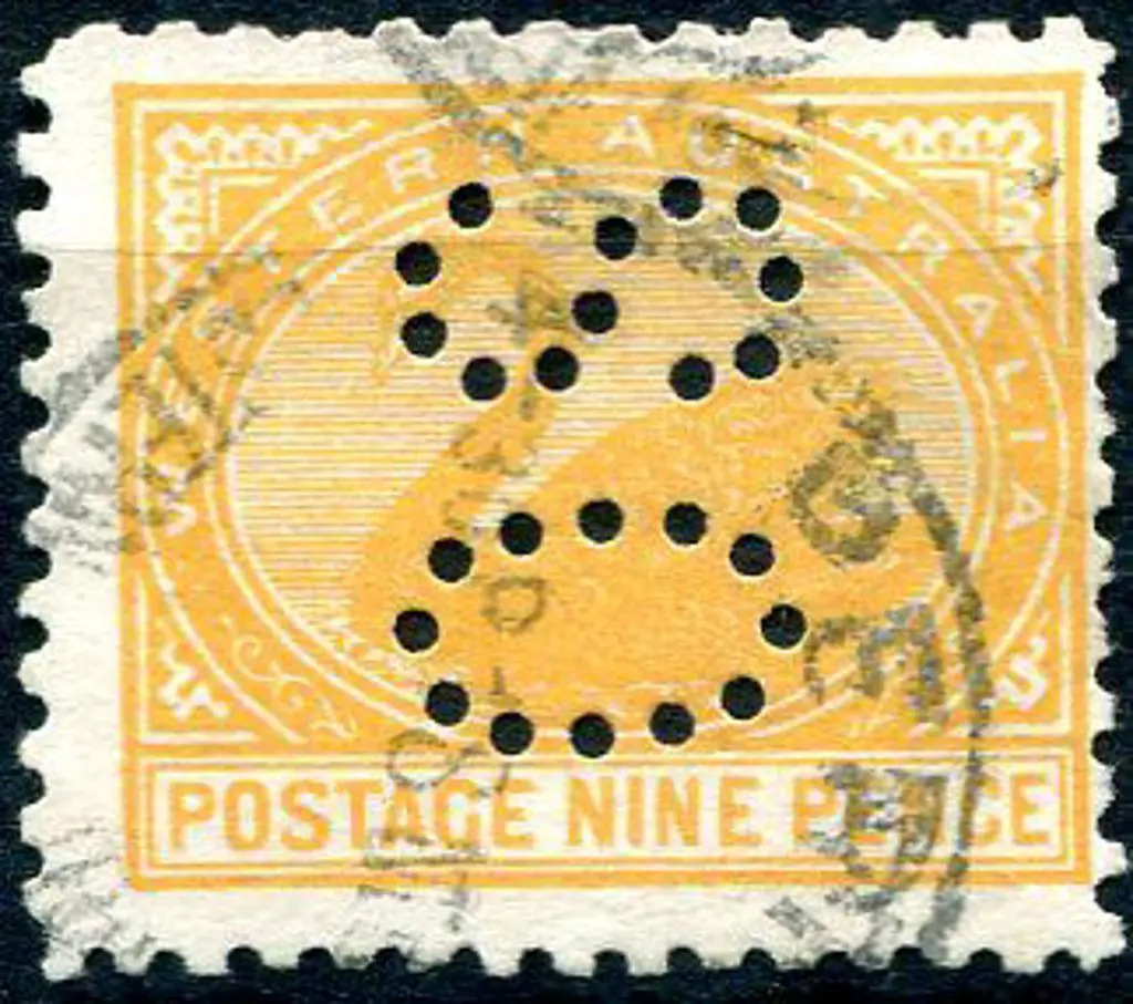 1905/12 9d orange-yellow perf. 11 perfined "OS" ... Image 1++