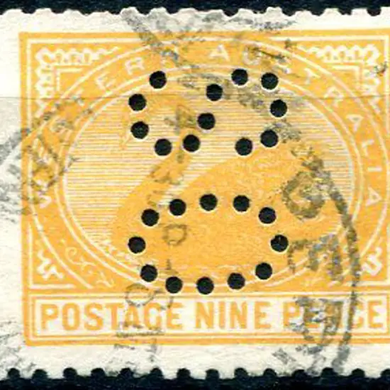 1905/12 9d orange-yellow perf. 11 perfined "OS" ...
