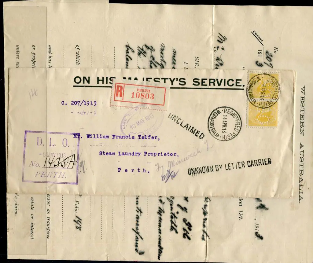1913 (14th Apr) Registered OHMS cover with Land ... Image 1++