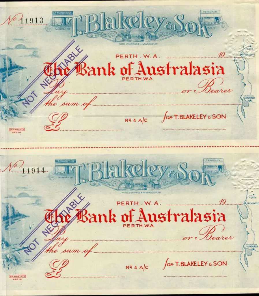 1920c "The Bank of Australasia" numbered large ... Image 1++