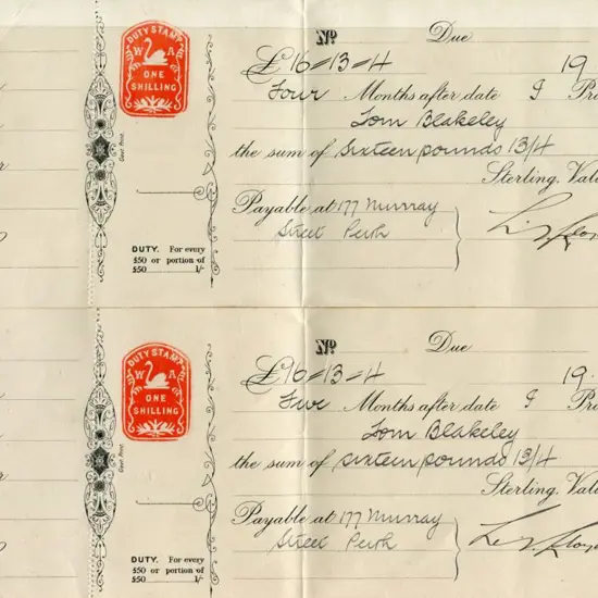 1928 1/- Tombstone duty stamps x 3 on individual ...