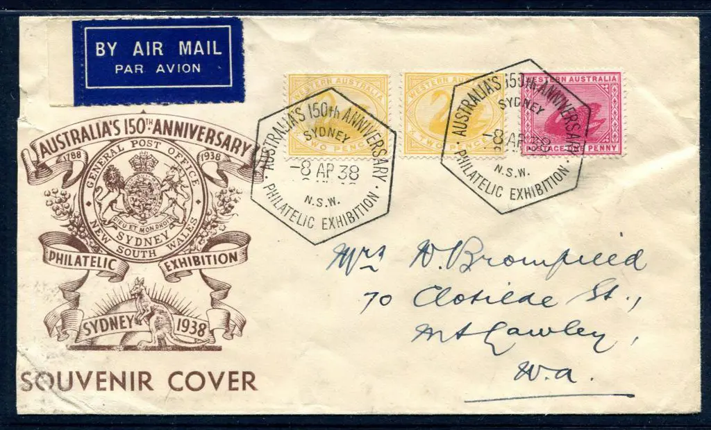 1938 (8th Apr) "Australia's 150th Anniversary ... Image 1++