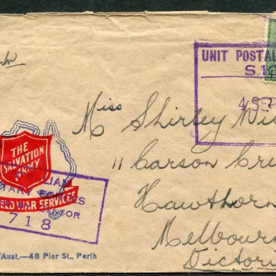 1942 (4th Sept) "Unit Postal Station S.104" clear ...