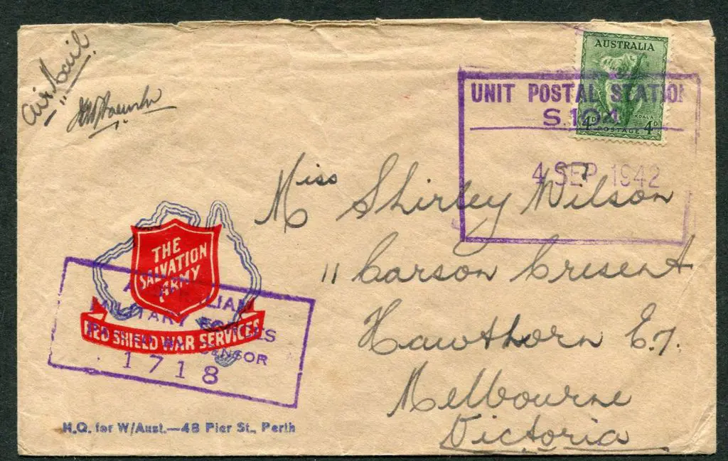 1942 (18th Nov) "UNIT POSTAL STATION W15" perfect ... Image 1++