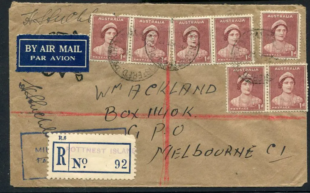 1943 (25th June) "ROTTNEST ISLAND" handstamped ... Image 1++