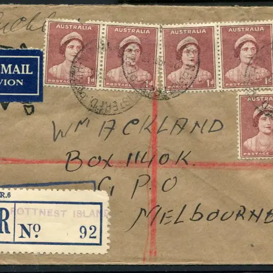 1943 (25th June) "ROTTNEST ISLAND" handstamped ...
