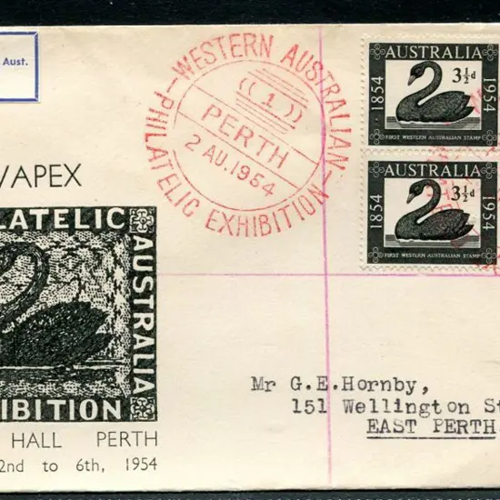 1954 (2nd Aug) Wapex commem illust cover with 3½d ...