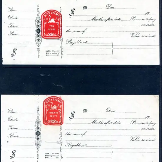 1966 10c & 20c Promissory Notes with impressed ...
