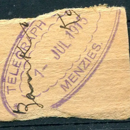Menzies Telegraph Office 80% strike on piece dated ...