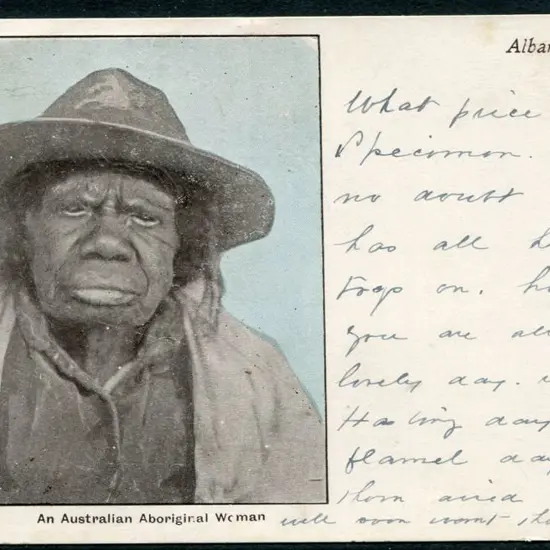"An Australian Aboriginal Woman" b&w with blue sky ...