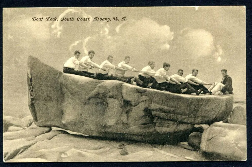 "Boat Rock, South Coast, Albany, WA" b&w card ... Image 1++
