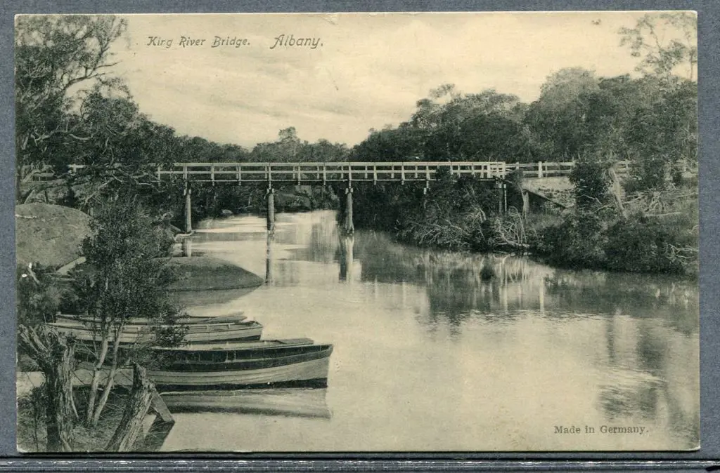"King River Bridge, Albany" F E Morgan Bookseller ... Image 1++