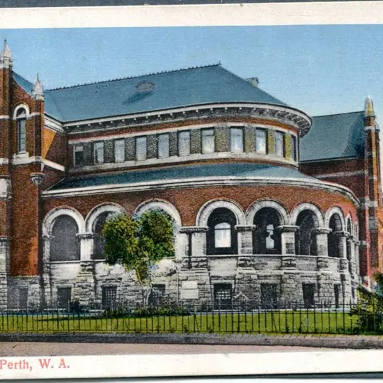 "Museum, Perth, W.A." colour card with white ...