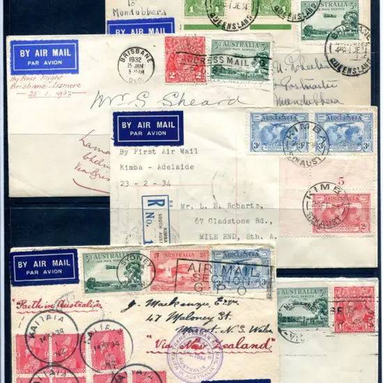 Various covers noting 1946 (15th Sept) Aust to ...