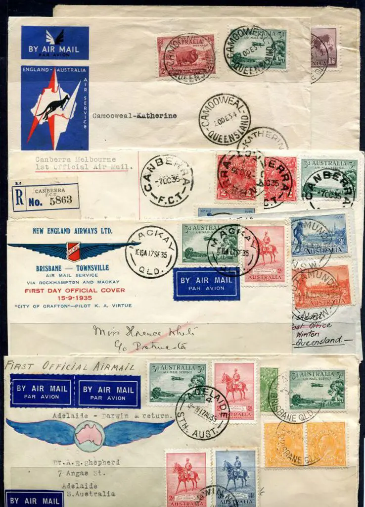 Various incl 1934 (9th-10th Dec) Australia to ... Image 1++