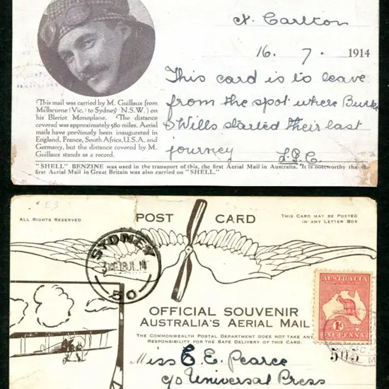 1914 (July) Melbourne to Sydney special card ...