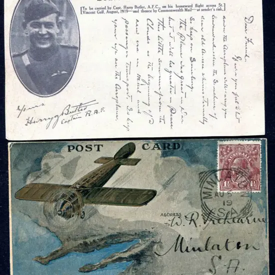 1919 (10th Aug) Adelaide to Minlaton Harry Butler ...