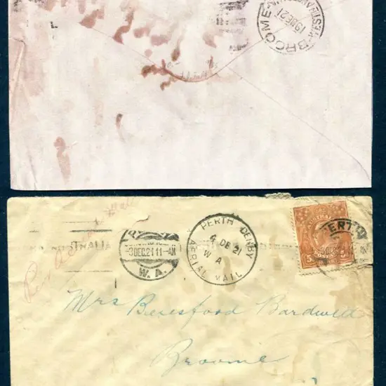 1921 (13th Dec) Perth to Broome flown cover by ...