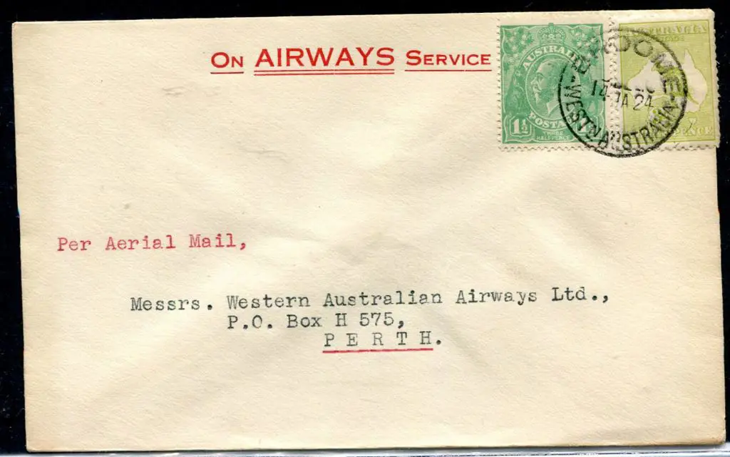 1924 (15th Jan) Broome to Perth carried on ... Image 1++